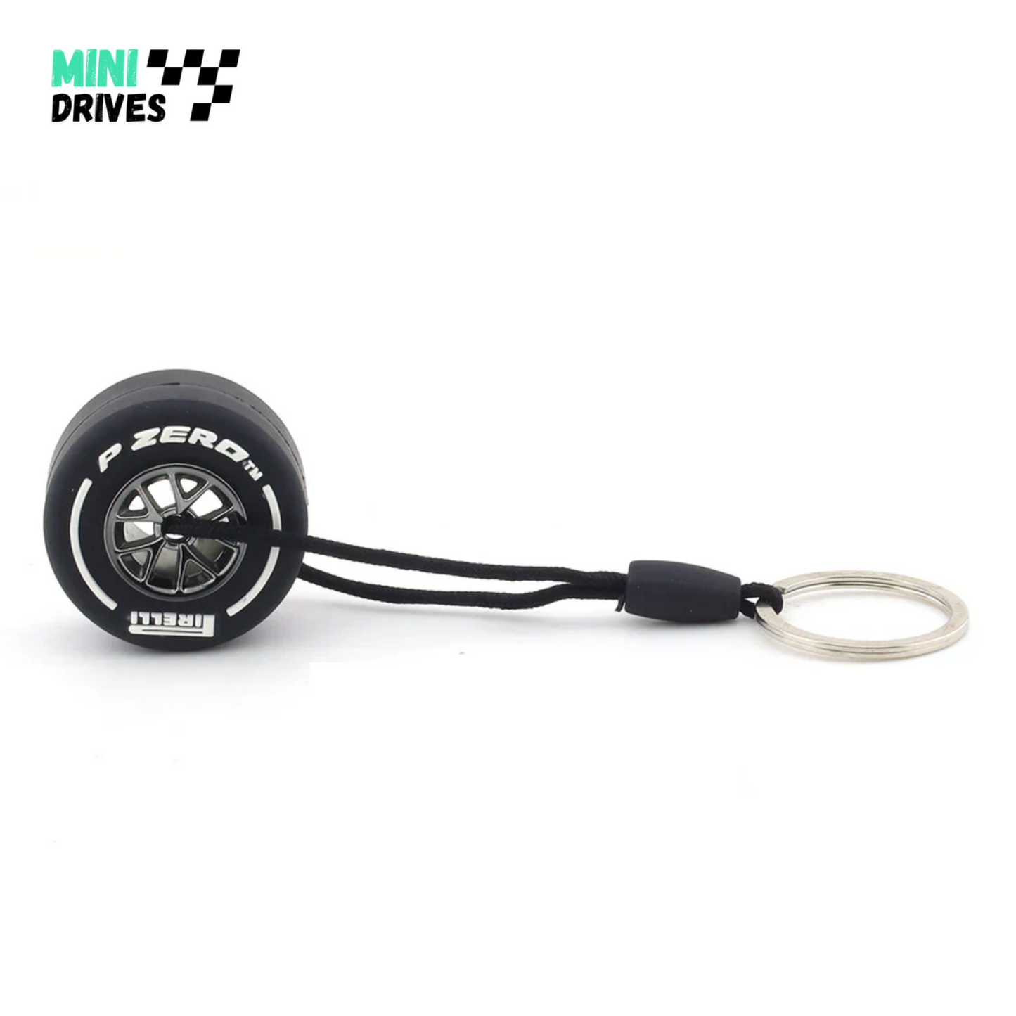 Formula One F1 Tire P-Zero Pirelli with rimwhite keyring / keychain