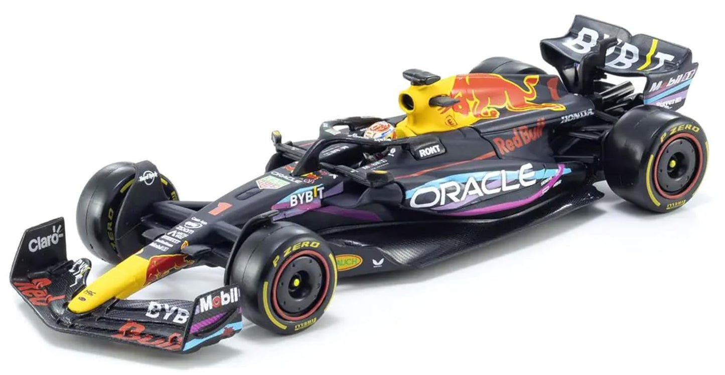 Bburago 1/43 Scale Red Bull RB19 Miami GP # 1 (With Case and Helmet)